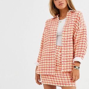 ASOS DESIGN fluro pop boucle shacket / jacket